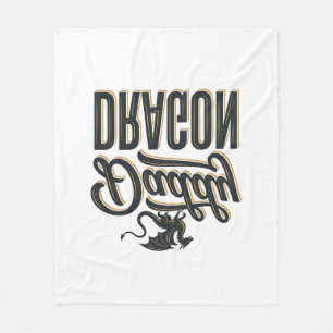 Daddy Dragon Vintage Gravure Shirt Ontwerp_1 Fleece Deken