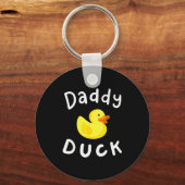 Daddy Duck Birthday Rubber Duck Lover Family Match Sleutelhanger (Voorkant)