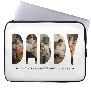 DADDY Foto Letters Vaderdag Laptop Sleeve