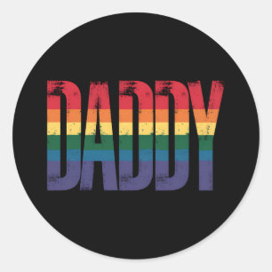 Daddy Gay Pride Maand LGBTQ Vaderdag Regenboog Ronde Sticker