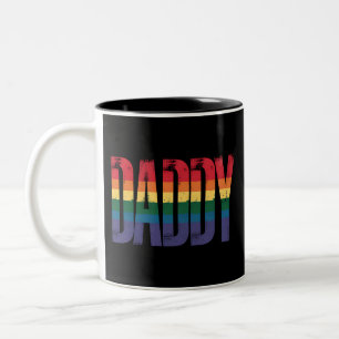Daddy Gay Pride Maand LGBTQ Vaderdag Regenboog Tweekleurige Koffiemok