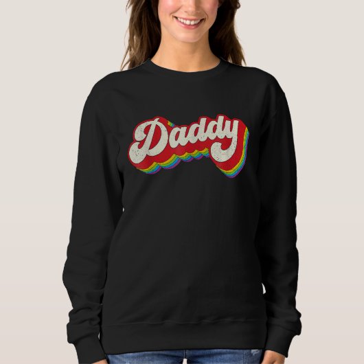 Daddy Gay Pride Month LGBTQ Fathers Day Rainbow Fl Trui (Voorkant)