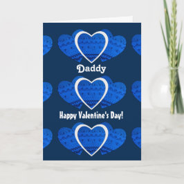 Daddy / Gelukkige Valentijnsdag - Blue Hearts Feestdagen Kaart