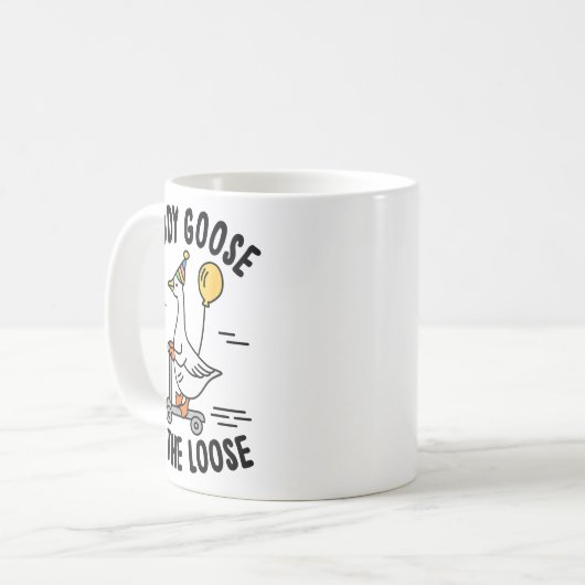 Daddy Goose On The Loose Funny Birthday Matching F Koffiemok (Voorkant links)