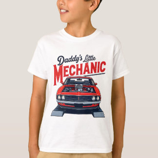 Daddy Little Mechanic Classic Car Keepsake Draag T-shirt