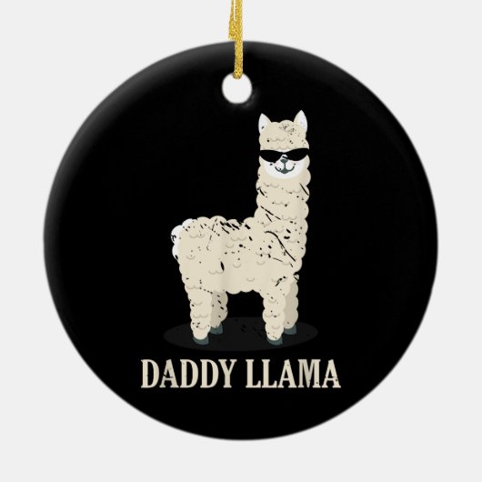 Daddy Llama Alpaca Grappig Dierenvriend Keramisch Ornament (Achterkant)