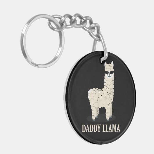 Daddy Llama Alpaca Grappig Dierenvriend Sleutelhanger (Voorkant Links)