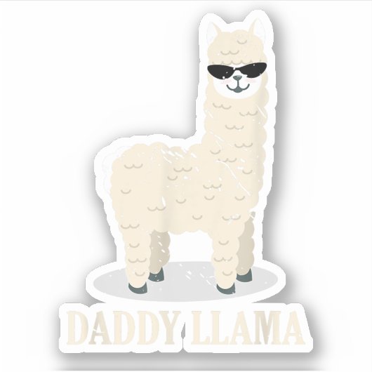 Daddy Llama Alpaca Grappig Dierenvriend Sticker (Voorkant)