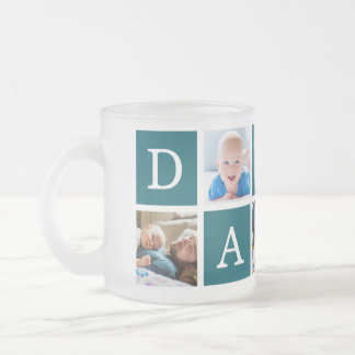 Daddy Minimal Color Block Fotocollage Blauw Matglas Koffiemok