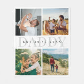 Daddy Modern Vaderdag Fotocollage Fleece Deken (Voorkant)