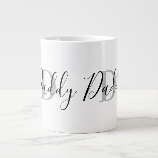 Daddy Monogram Grey Extra Grote Beker (Voorkant)