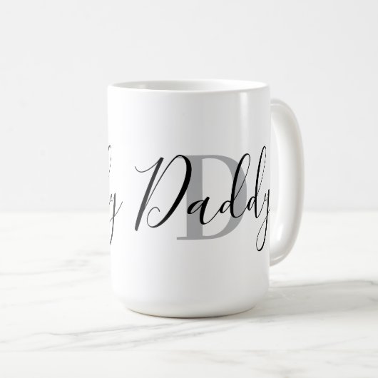 Daddy Monogram Grey Koffiemok (Voorkant rechts)