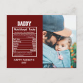 Daddy Nutritional Facts Fête des pères Carte posta (Devant)