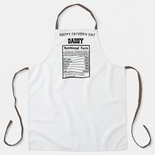 Daddy Nutritional Facts vaderdag schort (Voorkant)