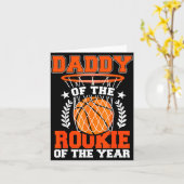 Daddy Of Rookie 1st Basketball Bday Theme Matching Kaart (Gele Bloem)