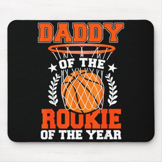Daddy Of Rookie 1st Basketball Bday Theme Matching Muismat (Voorkant)