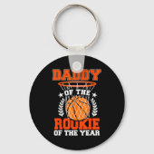 Daddy Of Rookie 1st Basketball Bday Theme Matching Sleutelhanger (Voorkant)