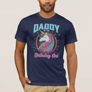 Daddy of the Birthday Girl Eenhoorn Theme Party T-shirt