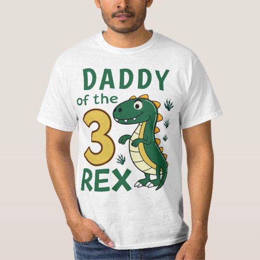 Daddy of the Three-Rex Matching Dinosaur Birthday T-shirt (Voorkant)