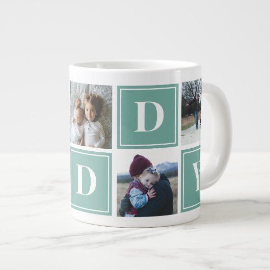Daddy Photo Collage Custom Giant Coffee Mug (Devant droit)