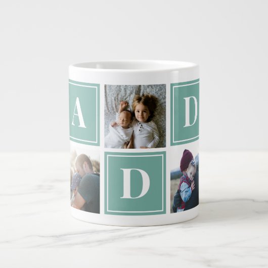 Daddy Photo Collage Custom Giant Coffee Mug (Devant)