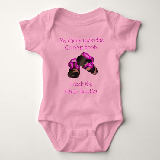 Daddy rocks gevechtslaarzen baby rocks camo bootie romper (Voorkant)
