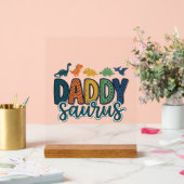 Daddy Saurus Schattige Dinosaur Papa Vectorontwerp Acryl Bord (Huwelijk)