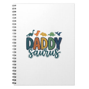 Daddy Saurus Schattige Dinosaur Papa Vectorontwerp Notitieboek