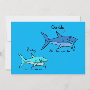 Daddy Shark & Baby Shark Blauwe Vaderdag Kaart