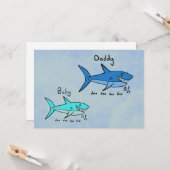 Daddy Shark & Baby Shark Leuk Vaderdag Kaart (Voorkant / Achterkant in situ)