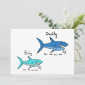 Daddy Shark & Baby Shark Vaderendag Kaart (Staand voorkant)