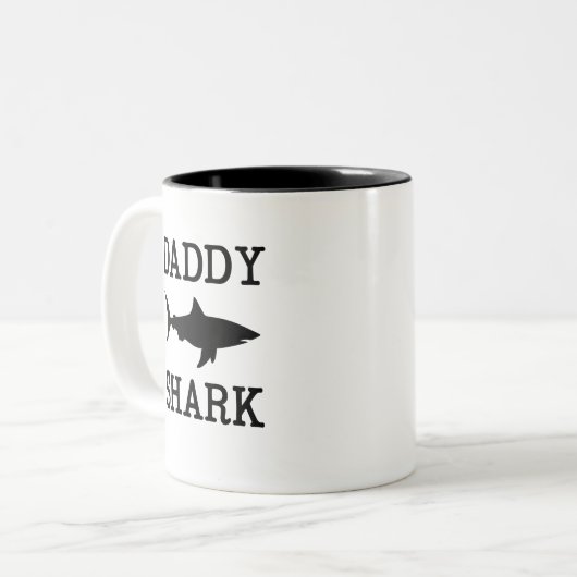 Daddy Shark Coffee mok Grappig papa cadeau (Voorkant links)