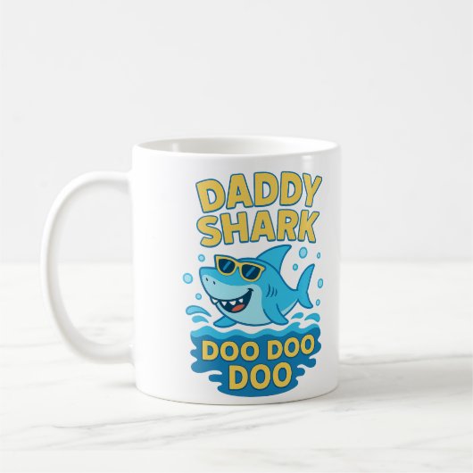 Daddy Shark, Doo Doo Doo – Grappig & Schattige Vad Koffiemok (Links)