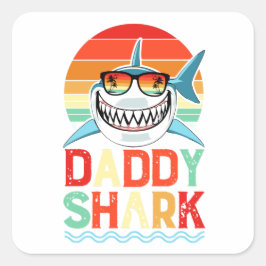 Daddy Shark Fathers Day Foto Vierkante Sticker