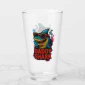 Daddy Shark Vaderdag geschenken Glas (Achterkant)