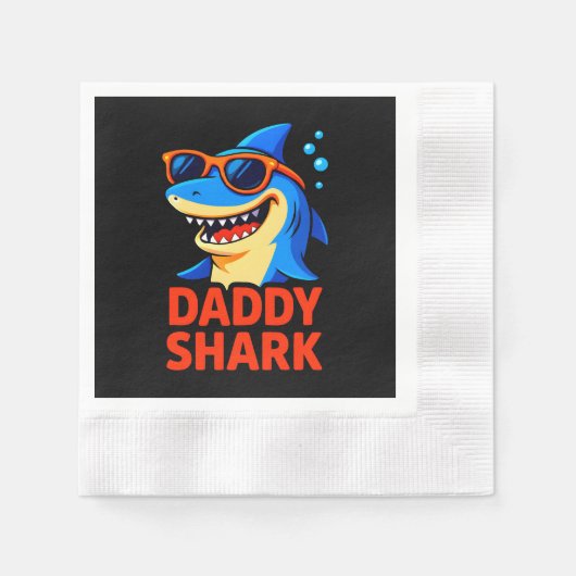 Daddy Shark Vaderdag geschenken Servet (Voorkant)