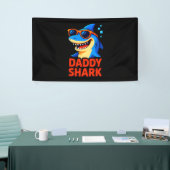 Daddy Shark Vaderdag geschenken Spandoek (Beurs)