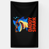 Daddy Shark Vaderdag geschenken Spandoek (Verticaal)
