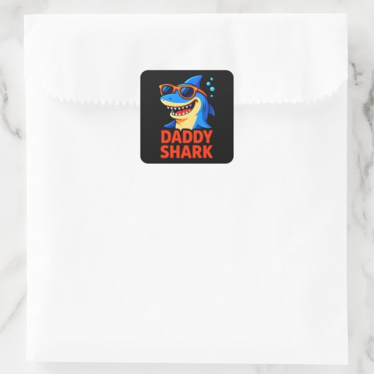 Daddy Shark Vaderdag geschenken Vierkante Sticker (Tas)