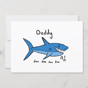 Daddy Shark Vaderdag Kaart