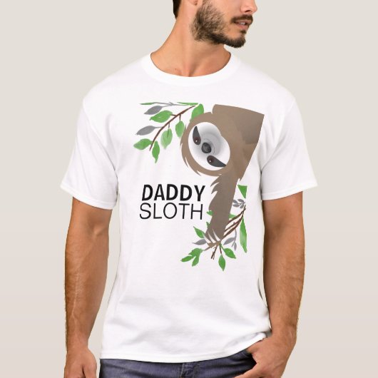 Daddy Sloth Hanging from Tree T-shirt (Voorkant)