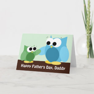 Daddy & Son Owls - Carte Fête des pères