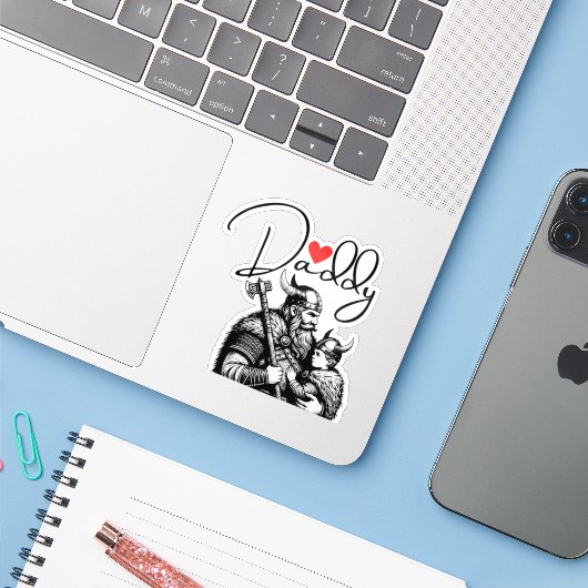 DADDY STICKER (Laptop met iPhone)