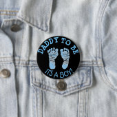 Daddy to Be Baby shower Button Zwart en Blauw (In situ)