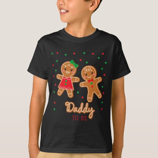 Daddy To Be Gender Reveal Gingerbread T-shirt (Voorkant)