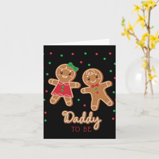 Daddy To Be Gender Reveal Gingerbread T Shirt Kaart (Gele Bloem)