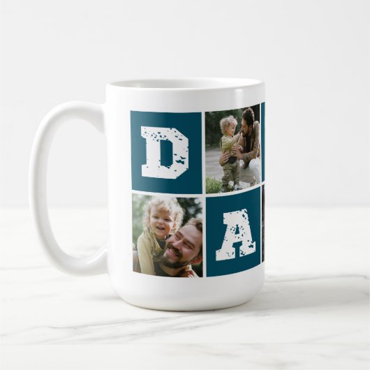 Daddy Typography Collage de photos Coffee Mug (Gauche)