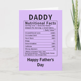 Daddy Voedingsfeiten vadersdag cadeaus Kaart