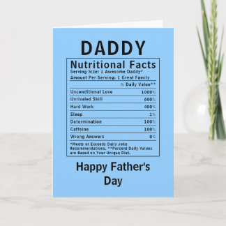 Daddy Voedingsfeiten vadersdag cadeaus Kaart