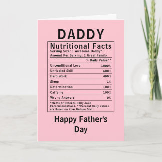 Daddy Voedingsfeiten vadersdag cadeaus Kaart